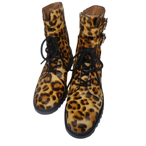 Antonio Melani BERTILLI Leopard Print Calf Boots Size 8M - Picture 1 of 10